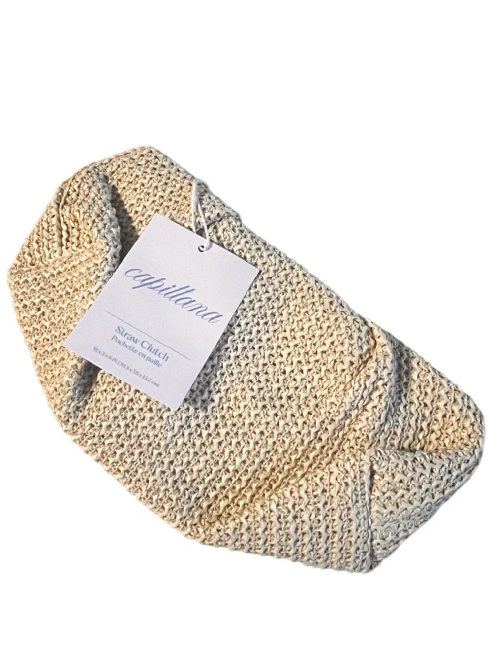 Capittana Oversized Raffia Clutch Crossbody Straw Bag NWT